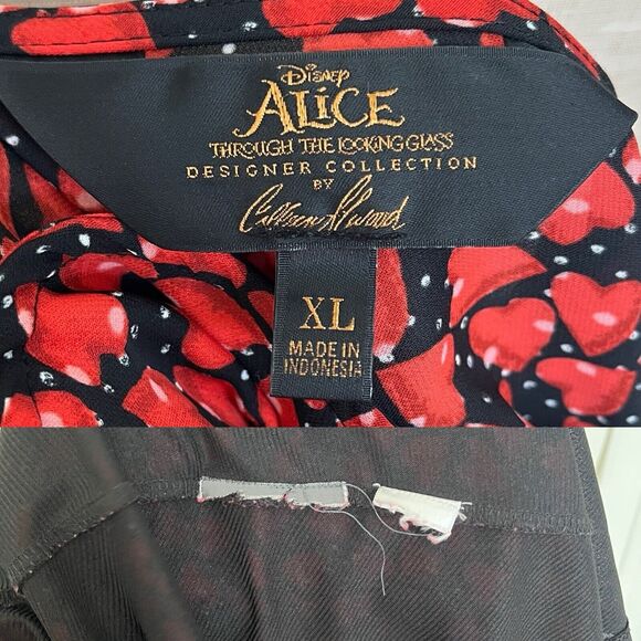Disney Alice Through The Looking Glass Cold shoulder dress size XL novelty print - Picture 9 of 9